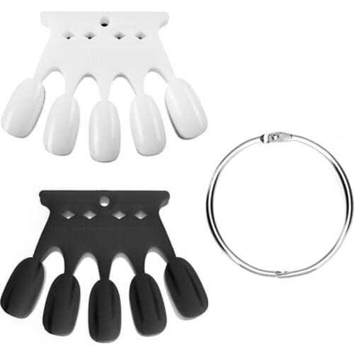 10Pcs Full Beauty False Nail Tips Practice Board Nail Art Gel Polish Varnish Color Card Palette Nail Art Practice Board Tool New