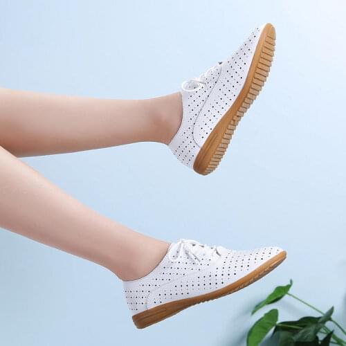 2020 New Spring Women Oxford Shoes Flats Shoes Women Genuine Leather Shoes Lace Up Loafers women Shoes