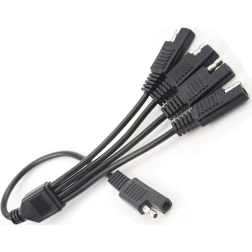 45CM 1 to 4 SAE Power Extension Cable Adapter Connector 5-Way SAE Adapter Connector 2 Pin Quick Connect Disconnect Plug