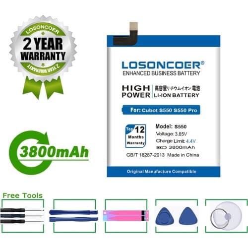 LOSONCOER Battery 3800mAh Batteries For Cubot S550 / S550 Pro Phone Battery