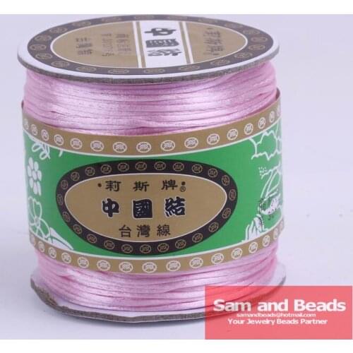 Free Shipping 165yardsx1.5mm Nylon Chinese Knot Macrame Cords Rattail Braided Bracelet cord Pink NCK06
