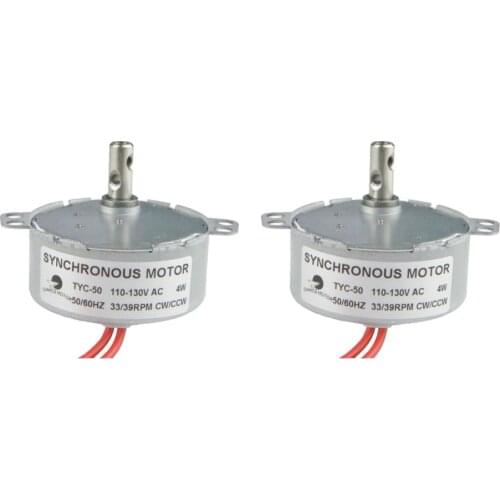 CHANCS TYC-50 Synchron Motor 110V AC 33-39RPM CW/CCW Geared Motor 2PCS Turntable Motor Synchronous Motor