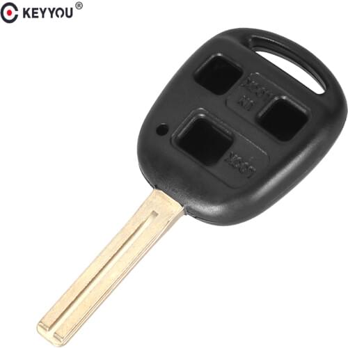 KEYYOU 3 Buttons Remote Fob Case Car Key Shell For Lexus RX300 ES300 Auto Key Case Replacement