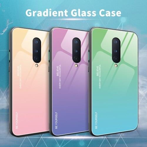 For OnePlus 8 Case Hard Tempered Glass fashion Gradient Protective Back Cover case For one plus 8 pro oneplus8 1+8 pro shell