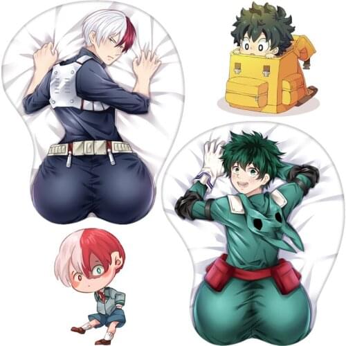 Game Boku no My Hero Academia Midoriya Izuku Deku Todoroki Shoto Cosplay Wrist Rest silicon Mouse Pad Mat 3D Mousepad Prop
