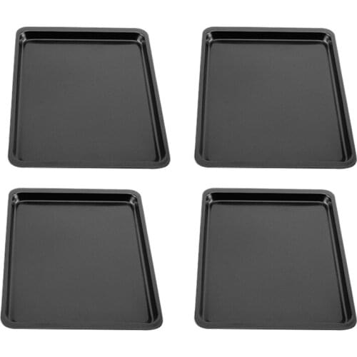 LBER 4 Pack Rectangular Baking Pan,Nonstick Cake Pan,Baking Sheet Pan Cookie Sheet Toaster Oven Pan Bakeware