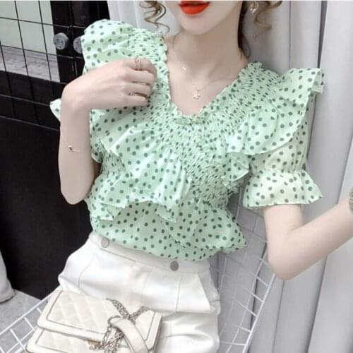 Блузки в горошек Lihahafang China At AliExpress