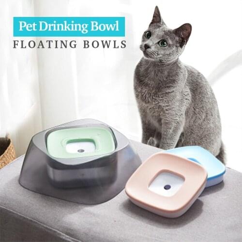 Dog Cat Drinking Water Bowl Splash Proof Diamond Shape Anti Wet Pet Floating Bowls Large Capacity Feeder Cat Drinking Bottles