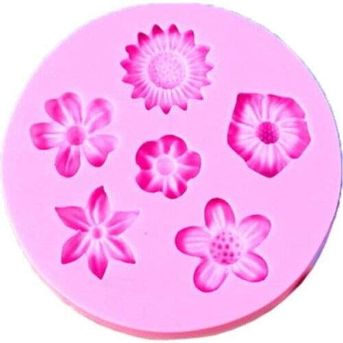N7MF Mini Flower Silicone Cake Fondant Resin Molds Roses Flower Mold Daisy Flower Molds Small Flower Molds Jewelry Art Tools