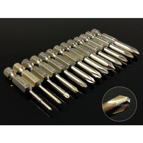 13Pcs Set 50MM Magnetic Phillips Screwdriver Drill Bits 1/4" Hex Shank S2 PH00/PH0/PH1/PH2 Screw Driver Bits Power Hand Tools