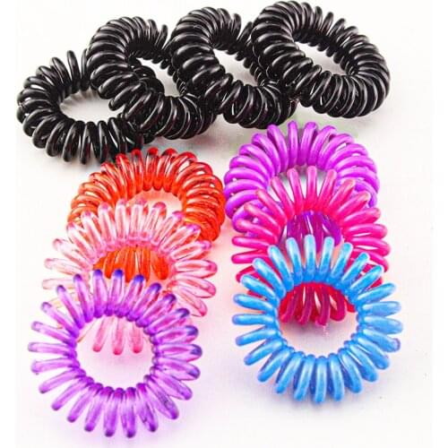 10 Pcs Rubber Hair Bands for Women Hair Accessories Girl Phone Cord Spiral Hair Ties Gum Cute Elastic Black Hair Rings Band 2021