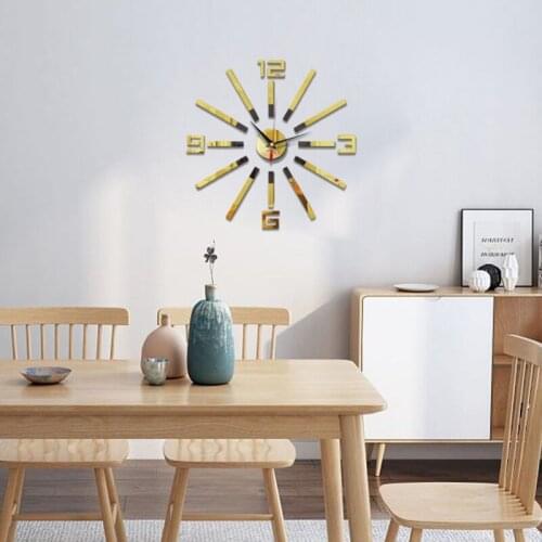 Wall Clock Large Hanging Watch Acrylic Mirror Stickers Modern Design Decorative Clocks Home Living Room Decoration 2021 New