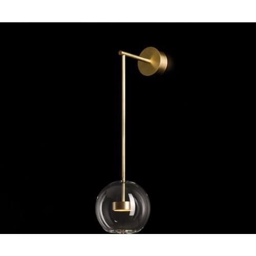 Nordic Minimalism Wall Lamps Clear Glass Ball Rotatable Led Wall Lights Bedroom Bedside Indoor Decor Lighting Fixtures Luminaire