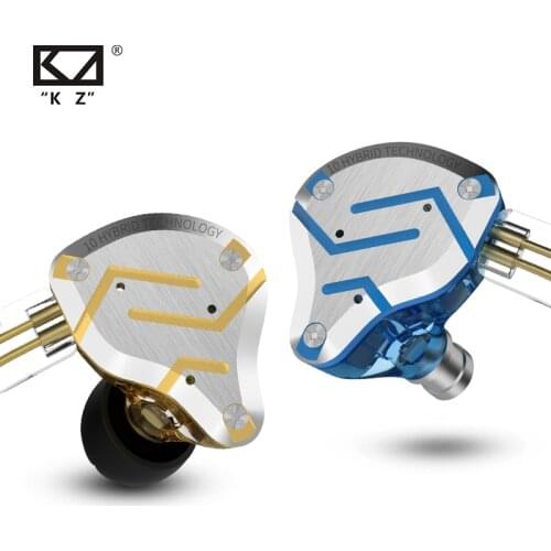 KZ ZS10 Pro Gold Earphones 4BA+1DD Hybrid 10 Drivers HIFI Bass Earbuds In Ear Monitor Earphones Noise Cancelling Metal Headset