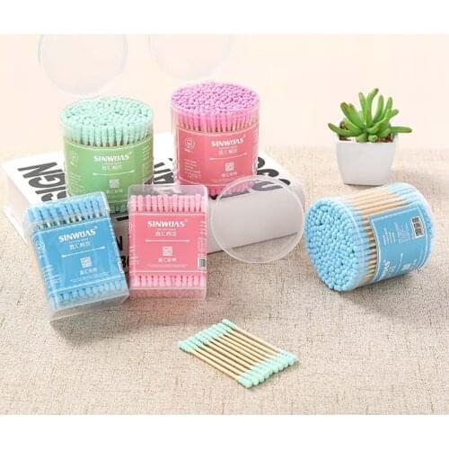 Double Thread Head Disposable Ear Cleaning Cotton Swab Buds Women Makeup Tool