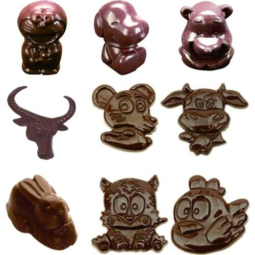 3D Animal shape Easter Polycarbonate Chocolate Mold DIY baking confectionery tools Sweet Candy Pudding Jelly Mould