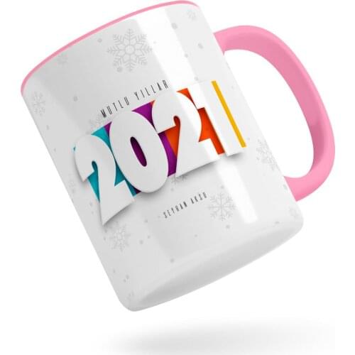 Personalized 2021 Happy birthday Pink Mug Bardak-5