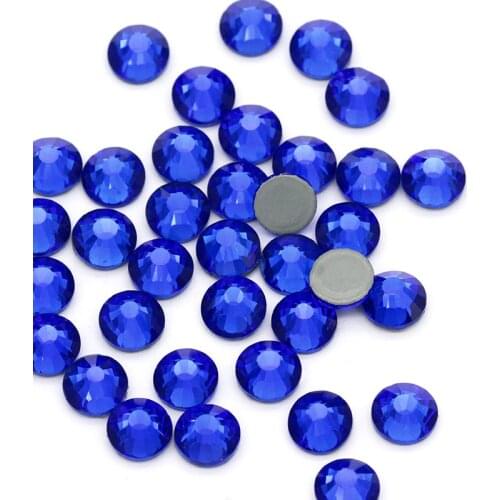 Blue Rhinestones ss3 ss4 ss5 ss6 ss8 ss10 ss12 ss16 ss20 ss30 Crystal Nails Glue on Nails Rhinestones Hot Fix Decorations