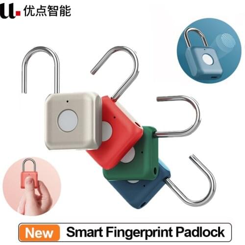 Smart Fingerprint Padlock Kitty Intelligent USB Charging Keyless Anti Theft Smart Lock Home Travel Office Safe