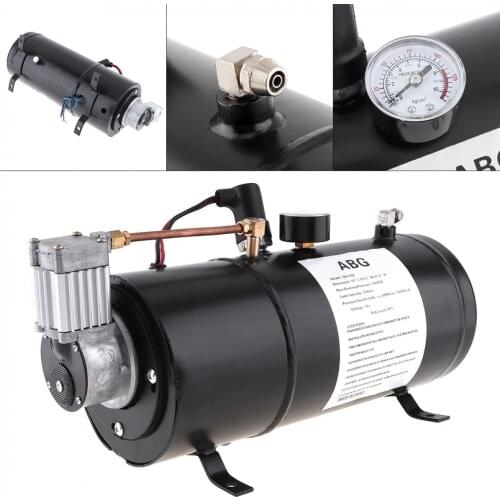 Universal Durable 12V 125 PSI Car Air Horn Compressor Tank Pump for Train Auto Car Truck Boat