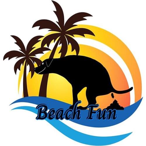 Funny Beach Pooping Dog Car Sticker Creativite Decal Scratch-Proof Scratches Waterproof Surfboard Decoration KK Vinyl Cover