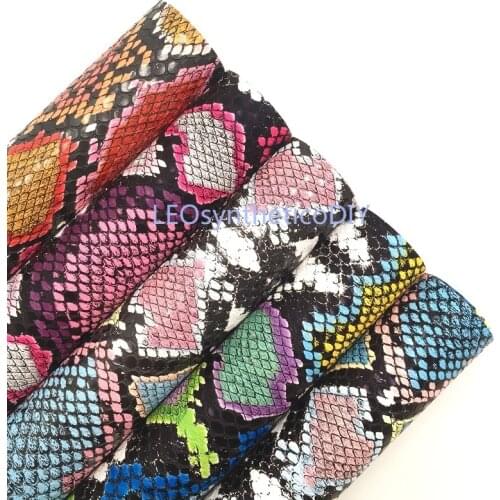 1PC 21X29CM Python Faux Leather Fabric, Synthetic Leather Fabric Leather Sheets For Making Bows LEOsyntheticoDIY T257A
