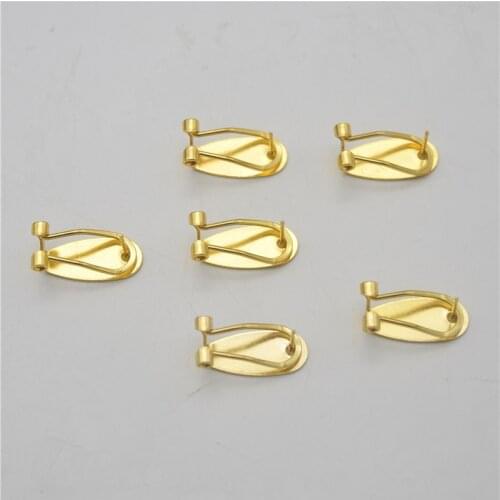 100pcs 8.5*18.5mm Copper Material Earring Clip Ellipse-shaped Earring Posts DIY Earring Finding