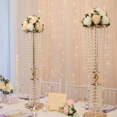 12pcs)Gold Metal Road Lead Flower Vase Flower Stands Table Centerpiece Wedding Decoration qq343