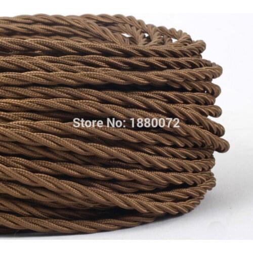 2*0.75mm Vintage Twisted Braided cable Antique Style Cloth Fabric Lamp Cord
