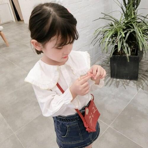 2021 Spring New Arrival Toddler Kids Girls White Blouses Long Sleeve Cotton Children Shirts Preppy Style Girl Tops Outfit 2-7Yrs