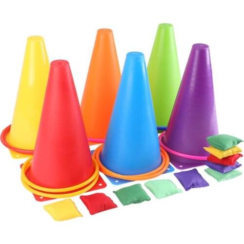 27Pcs Ring Throwing Game Classic Multifunction PE Reusable Football Training Tossing Game Set for Outdoor Party Children Adult