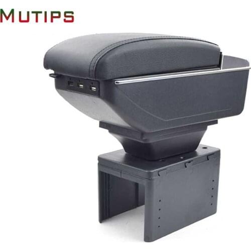 Mutips For Lancia musa car armrest leather storage box interior parts usb center console arm rest styling accessories 2008 -2013
