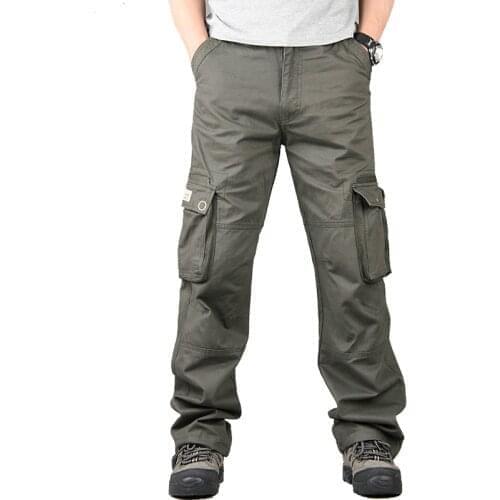 Men Military Loose Pants Pantalon Homme Cargo Pants Men Casual Multi Pockets Tactical Pants Autumn Cotton Army Long Trousers