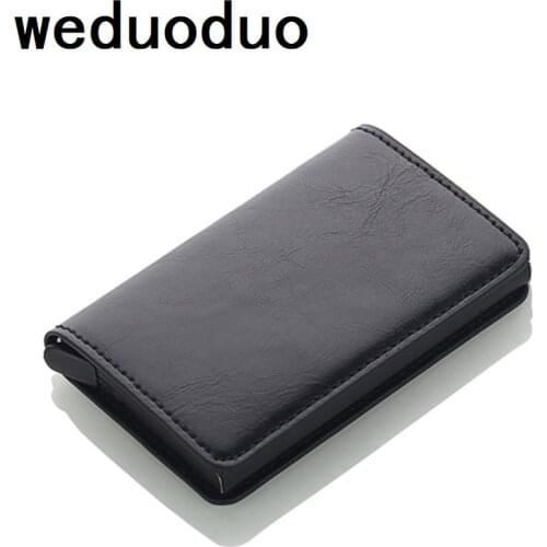 Anti Rfid Wallet Bank id Credit Card Holder Wallet Leather Passes Aluminum Business Card Case Protector Cardholder Pocke