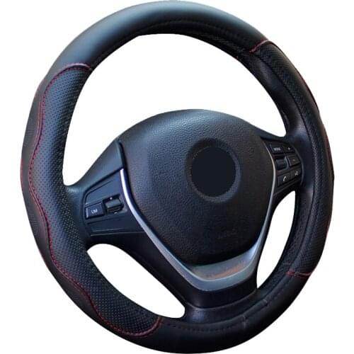 Car Steering Wheel Cover PU Leather For 37-38CM/14.5" -15" M Size Universal PU Leather Shell Skidproof Car Accessories Auto