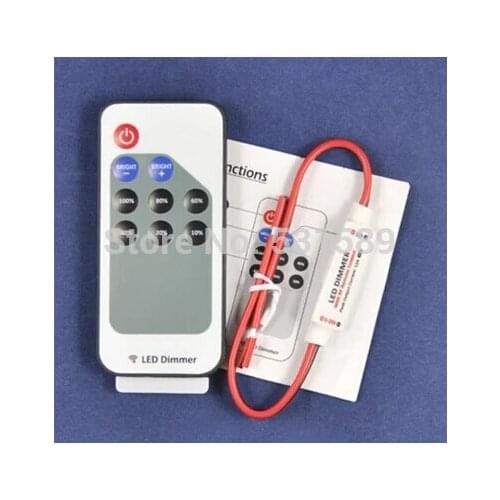 DHL 100pcs LED mini monochrome single street light controller with RF wireless module dimmer with remote wide voltage 5-24V