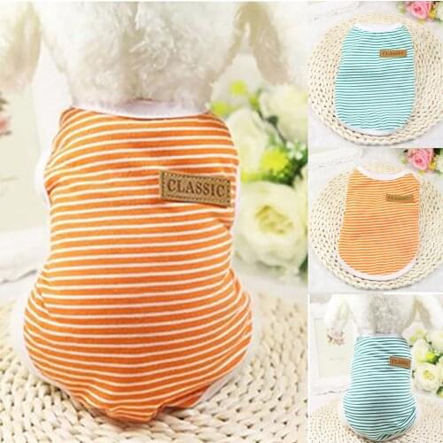 Spring/Summer Pet Dog Clothes For Small Dogs Cotton Striped Puppy Pet Cat Vest t shirt Classic Dog Shirts Fashion Pets Clothing