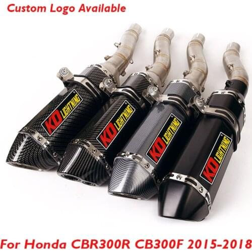 Slip on CBR300R CB300F Motorcycle Exhaust Muffler Tip Silencer DB Killer Middle Connection Link Pipe for Honda CBR300R CB300F