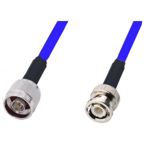 N Male To BNC Male RG405 086" RF Coaxial Jumper Cable Blue