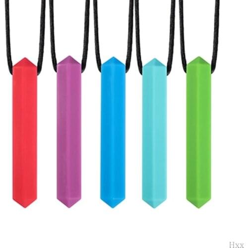 Sensory Crayon Teether Necklace -Best Tools for Autism and Teething Chewy Toys