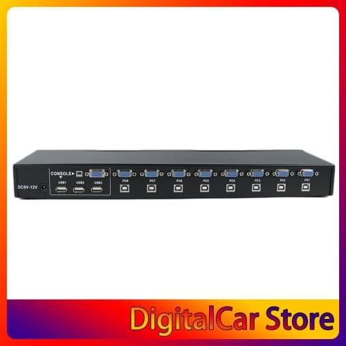 Small Size 8 Ports USB 2.0 External KVM Switch Box Manual Switcher Support for 1920x1440 VGA Splitter Adapter
