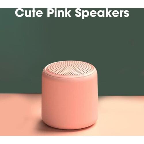 Mini Pink Speakers Bluetooth Column Stereo Sound Box Dual Connection Portable Outdoor Speaker Loudspeaker Wireless Music Player