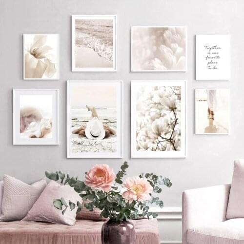 Seashell Begonia Beach Sexy Woman Feather Wall Art Canvas Painting Nordic Posters And Prints Wall Pictures For Living Room Decor