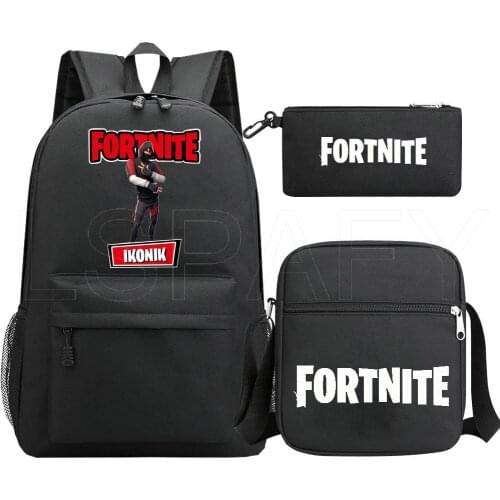 Video Game FORTNITE 3pcs Set Backpack Children Anime School Bag Bookbag Men Women Travel bags Mochila Daily Rucksack