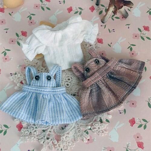 New Mori Style Doll Clothing, Bib Overall Skirt or T-shirt for Doll Accessories Clothing(ob11,obitsu11,Molly,1/12bjd doll)