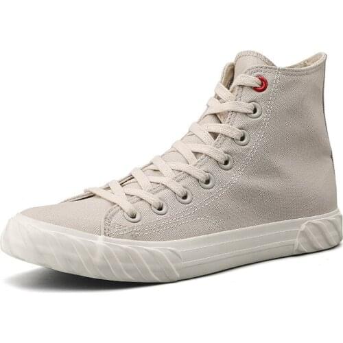 31 / 5000 2019 New Spring/Summer Mens Shoes High Side Street Shooting Joker Leisure Board Shoes ins Fashion Canvas White Shoes