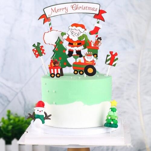 New 2021 Merry Christmas Cupcake Topper Christmas Santa Claus Cake Topper For Christmas Party Cake Xmas Home Decorations