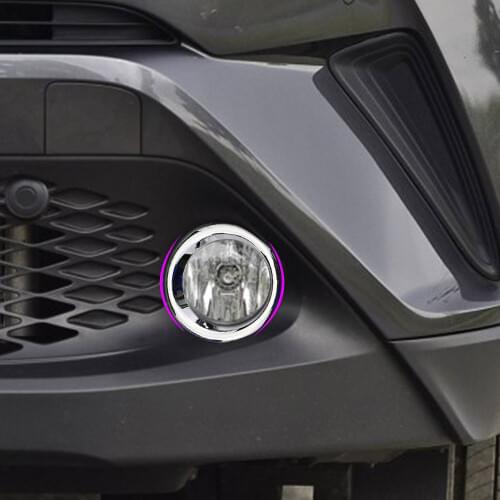 2Pcs/Set Car Front Fog Light Trims Lamp Ring Cover for Toyota C-HR CHR 2016 2017 Exterior Parts Lamp Hoods