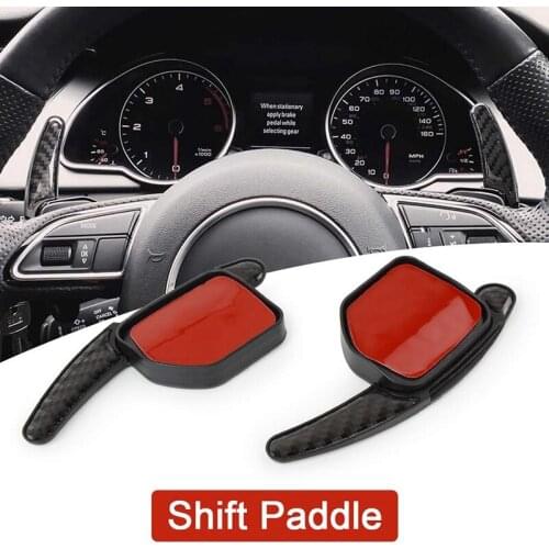 Steering Wheel DSG Paddle Extension Shifters Shift Sticker Decoration Carbon Fiber Style for A-u-d-i A1 A3 A4 A5 A7 Q5 Q7 TT TTS