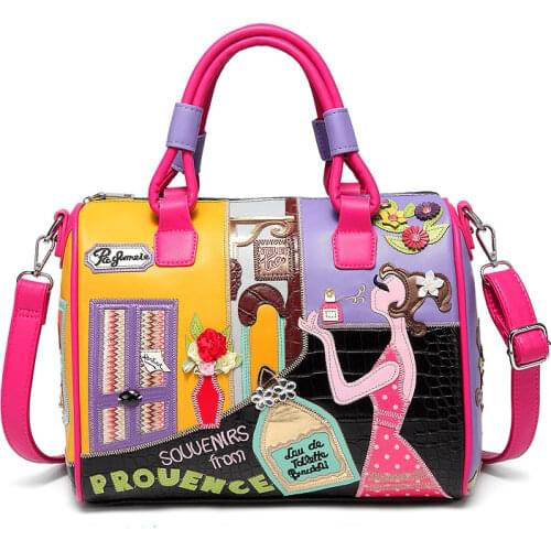 Cartoons Style Boston Bag Purses and Handbags for Women Fashion Designer Brand Shoulder Bag Large Capacity Totes High Quality